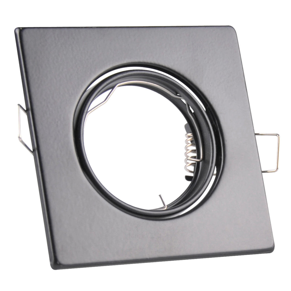 Faretto incasso quadrato nero orientabile MR16 Polux OPIN