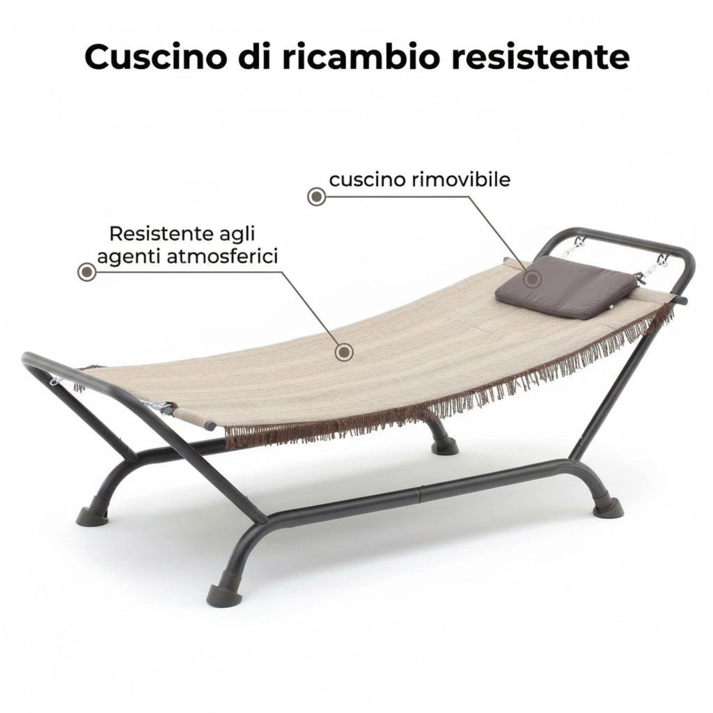 Marvin Cuscino di Ricambio per Amaca Bali Sospesa Tessuto Morbido Imbottito Resistente Colore Beige