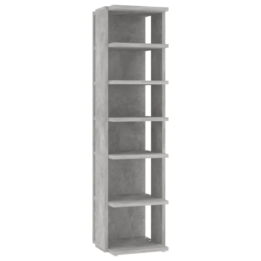 Scarpiera-Scaffale per scarpe Grigio Cemento 27,5x27x102 cm in Legno Multistrato