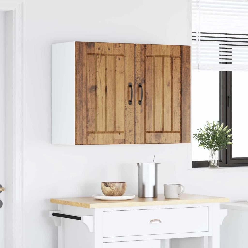 Armoire murale de cuisine Lucca vieux bois bois ingénierie