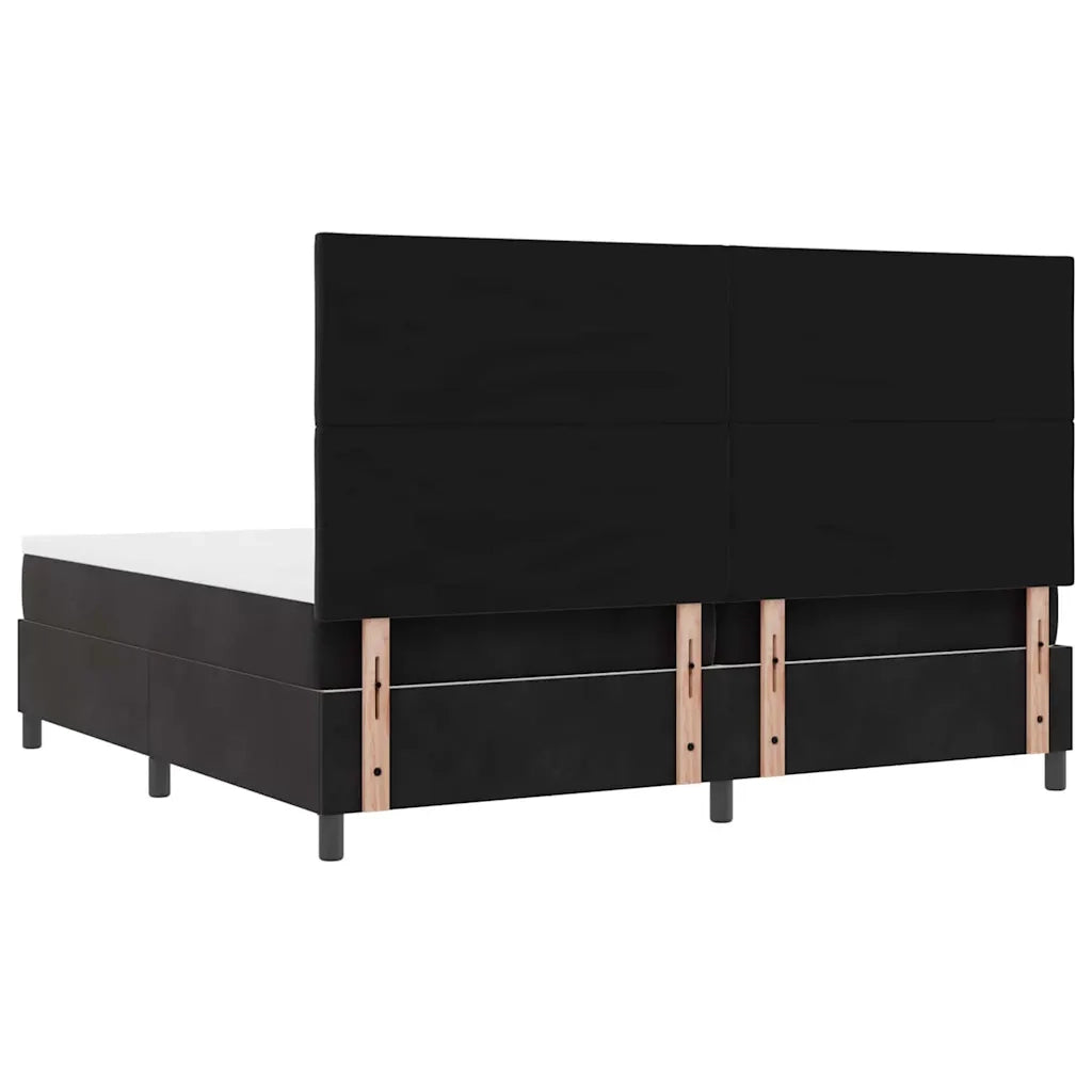 Letto a molle con materasso Nero 200 x 200 cm Velluto 3339922