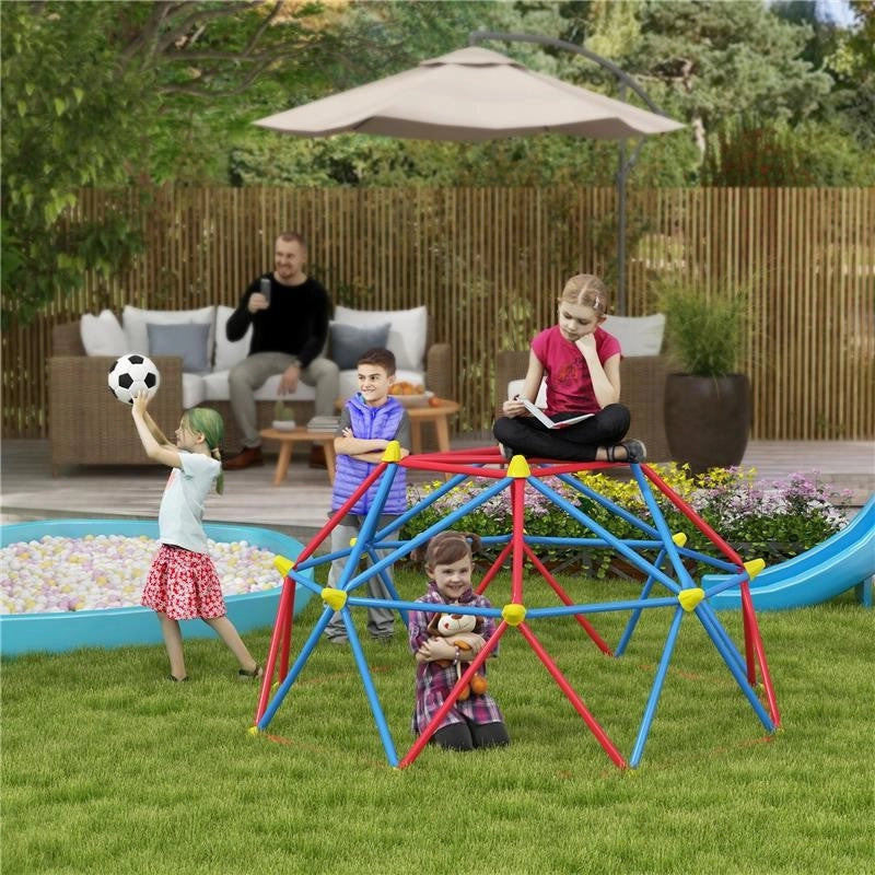 CUPOLA PER ARRAMPICATA BAMBINI 3-8 ANNI, STRUTTURA IN METALLO PER 4 BIMBI, Ø183X90CM, MULTICOLORE