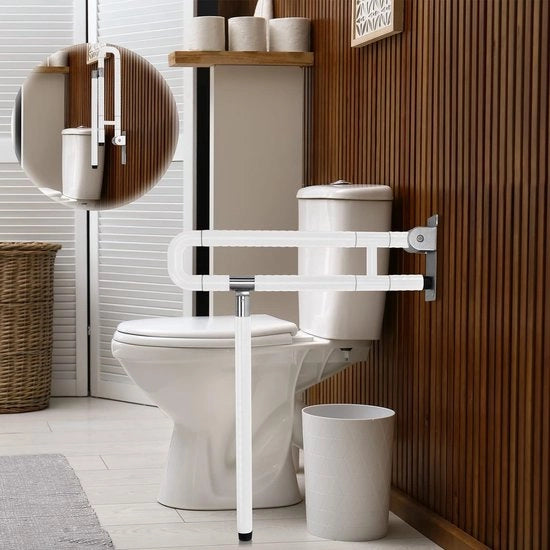 Sostegni per accesso al bagno per anziani con disabilità Sostegni di sicurezza per il bagno Sostegni per il bagno oscillanti Aiuti per il bagno per anziani con disabilità Sostegni per il bagno per donne incinte (bianco)