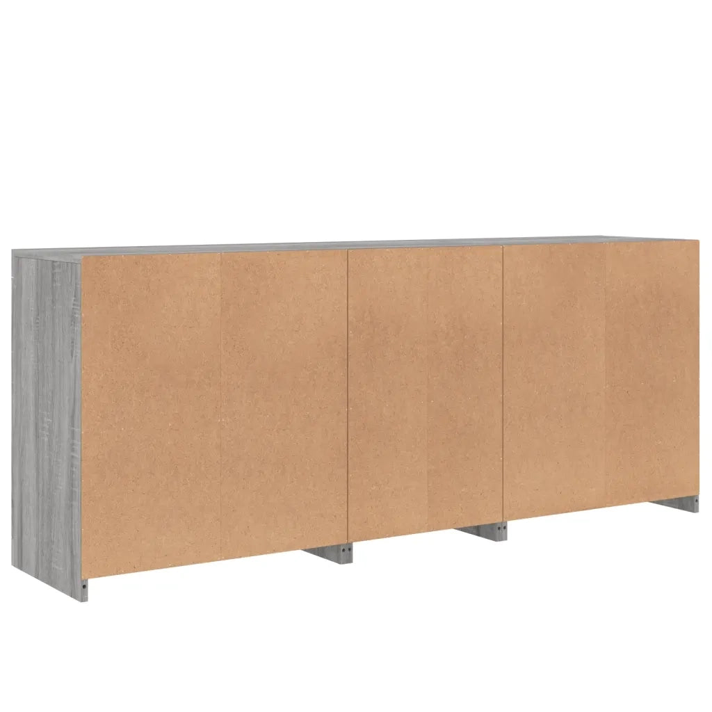Credenza | Madia | Buffet da pranzo | Armadio da pranzo con Luci LED Grigio Sonoma 162x37x67 cm