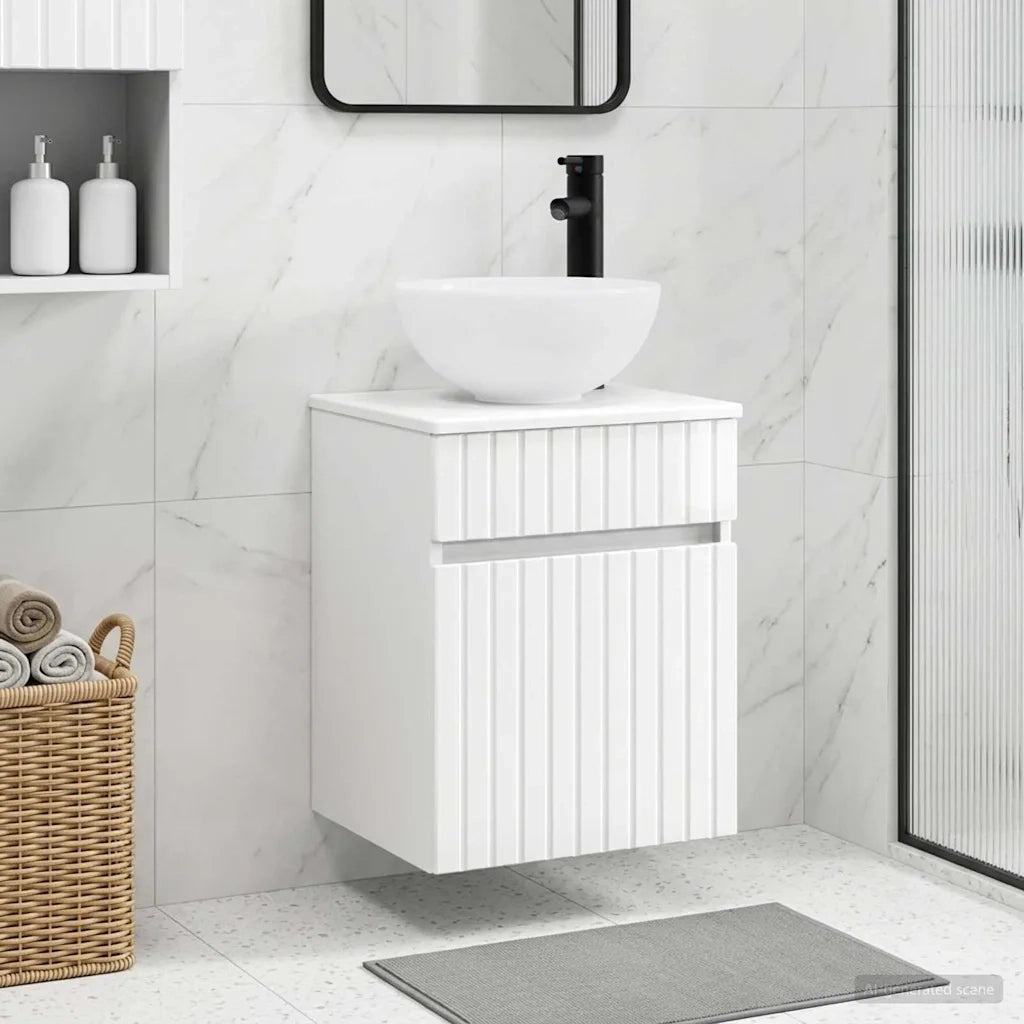 Mobile lavabo da parete Bianco Lucido 39 x 41 x 64,5 cm 890556
