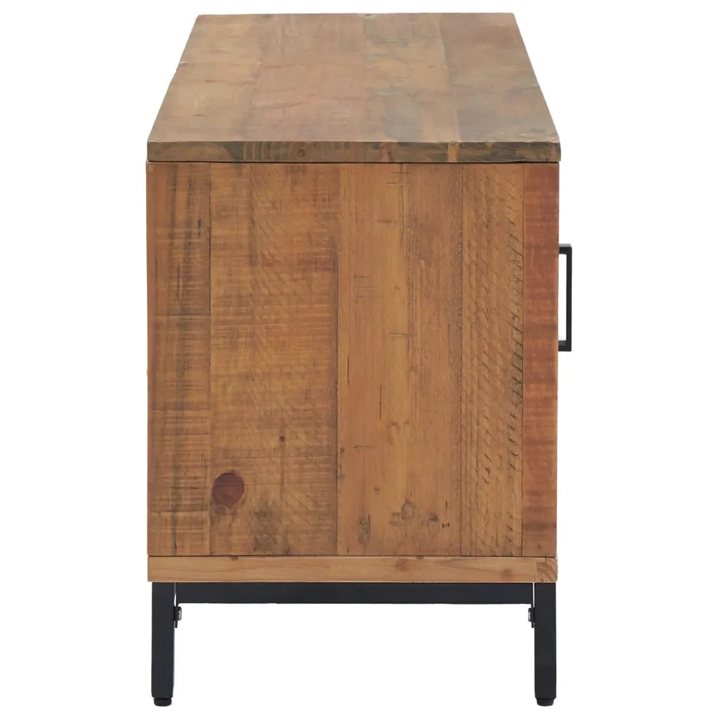Mobile TV Marrone 110x35x48 cm Legno Massello di Pino Riciclato cod mxl 10110