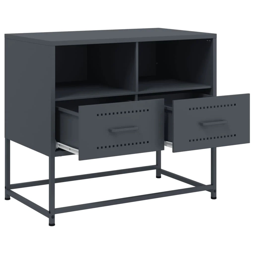 Mobile TV multimediale mensola TV credenza TV sala da pranzo soggiorno camera da letto 68 x 39 x 60,5 cm acciaio antracite 02_0026404