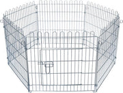 Recinzione per animali pieghevole - gabbia per animali con 6 recinzioni - robusta e pratica - adatta per animali domestici - argento - 63 cm alto
