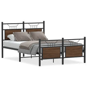 Letto matrimoniale | Letto per adulti | Giroletto senza Materasso Rovere Marrone 120x200 cm Truciolato