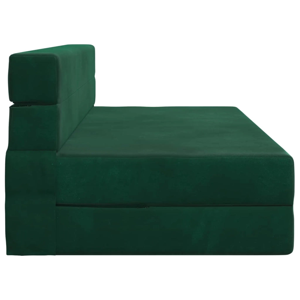 Divano Letto Pieghevole Verde Scuro 152 x 86,5 x 60 cm Tessuto 900128