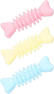 Giocattolo in gomma per cani - Cura dentale - Giocattolo per pulizia dentale - Blu, Rosa, Giallo