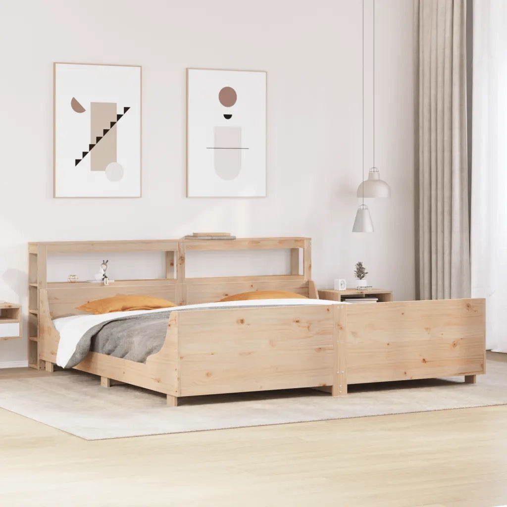 Letto senza Materasso-Struttura Letto 180x200 cm in Legno Massello di Pino 808740