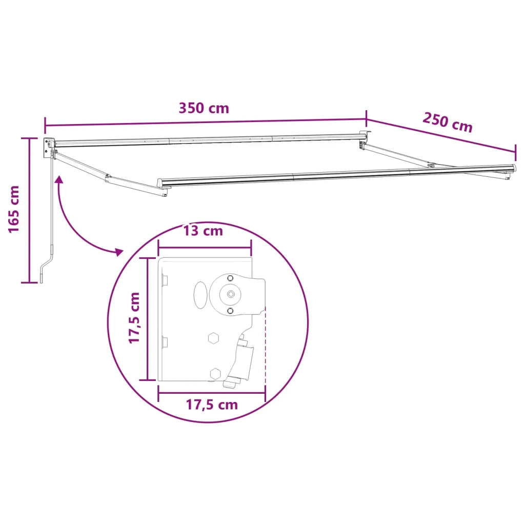 Tenda retrattile Grigio chiaro e bianco 3,5 x 2,5 m 3425952