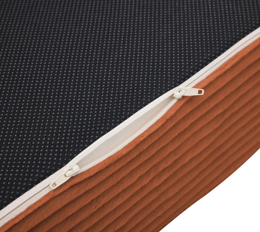 POLTRONA LETTO Convertibile 33x33x95 cm Tessuto Cord Orange con cuscino