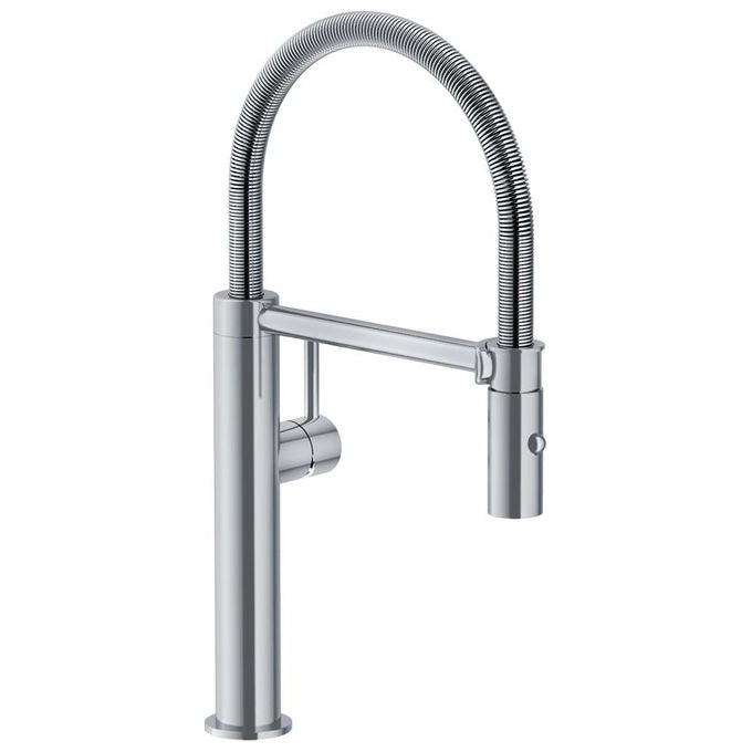 Franke 115.0472.960 Pescara L Miscelatore Cucina con Doccetta Canna Girevole 360° Cartuccia Ceramica colore Inox Satinato