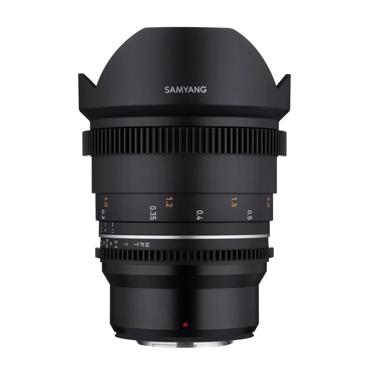 SAMYANG MF 14mm T3.1 VDSLR MK2 MFT - obiettivo ultragrandangolare veloce T3.1 per cine e video con innesto MFT, lunghezza focale fissa di 14 mm, cerchietti di messa a fuoco nero