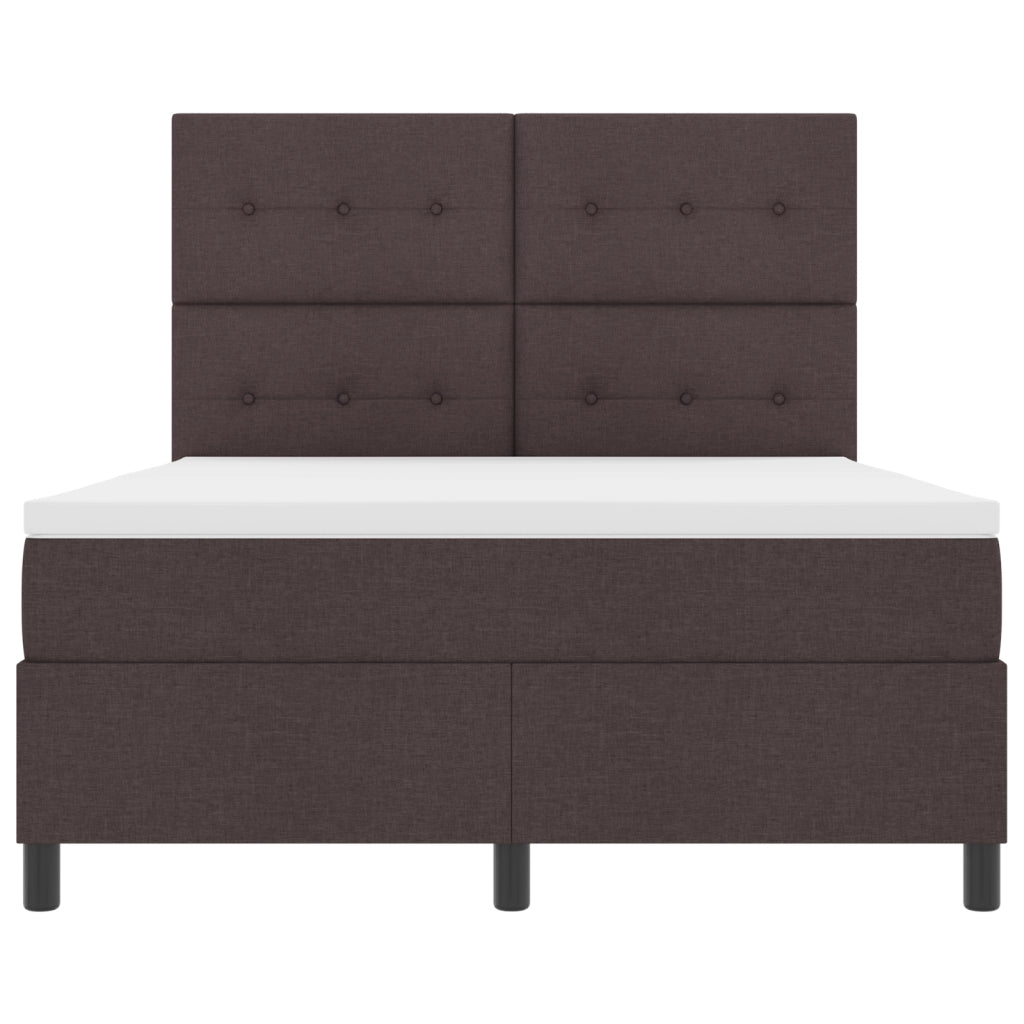 Letto Box Spring Marrone Scuro 160x200 cm Tessuto