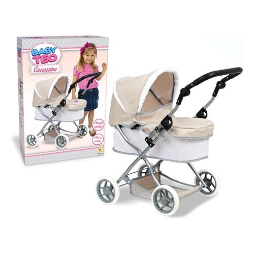 Carrozzina giocattolo teorema 72343 baby teo schienale regolabile bian