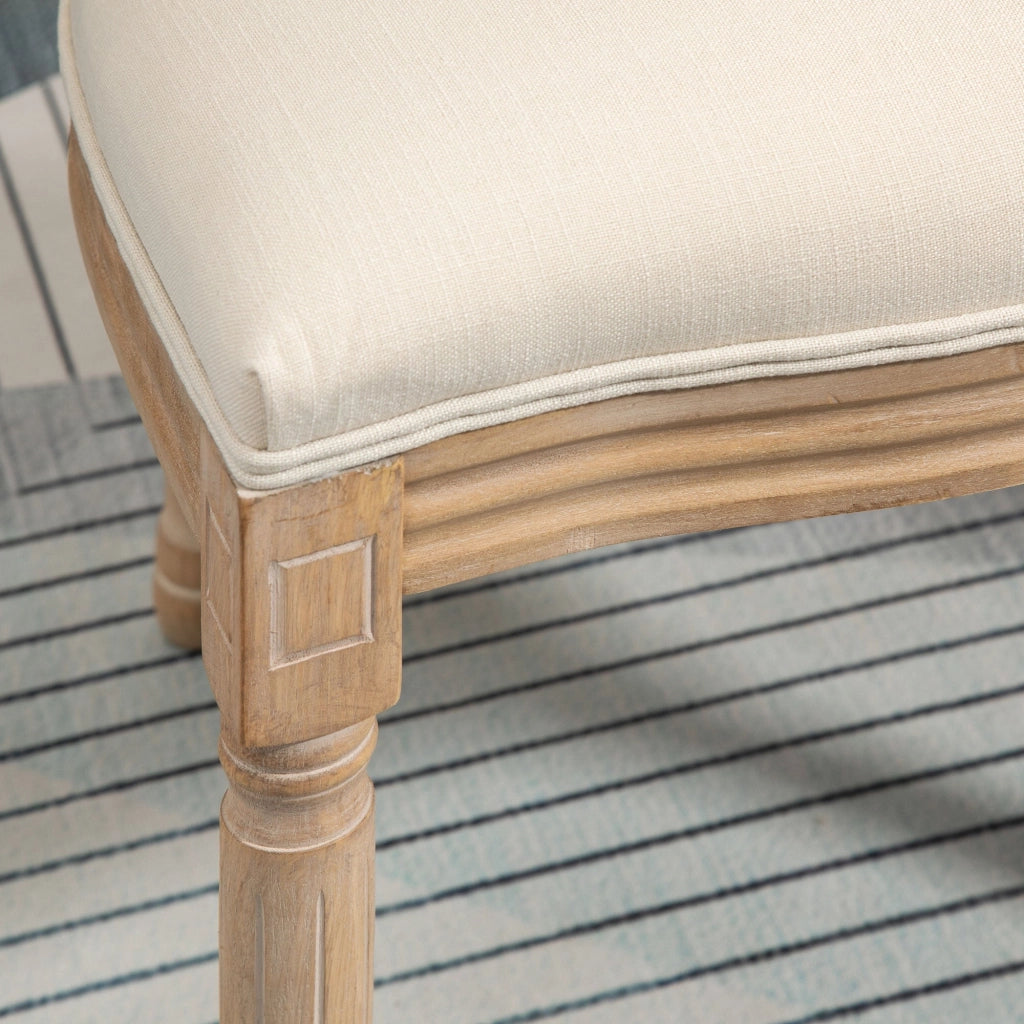 Set 2 Sedie Imbottite 49x56x96 cm in Legno e Tessuto Bianche