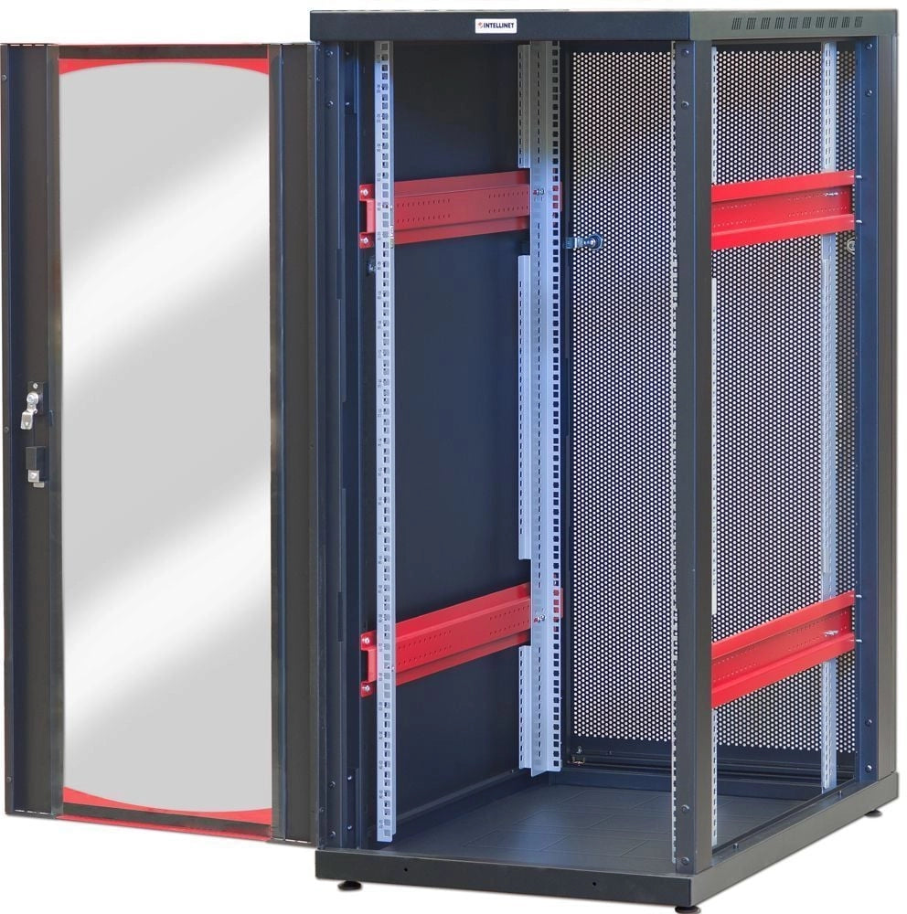 Armadio Server Rack 19'' 600x1000 27 Unita' Nero serie Ideal