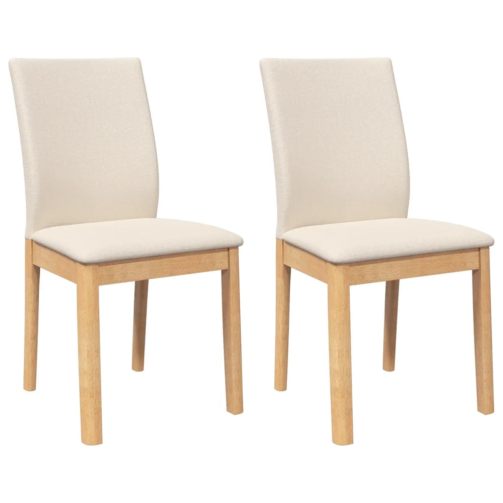 Sedie da Pranzo con Cuscini 2 pz in Legno Massello di Hevea 4102450