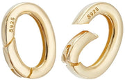 Veerpoortringen in Oro 18K e Argento Sterling 925 - Connettore Ovale - Estensione - 2 Pezzi - 13 x 10 x 2 mm - Connettore per Gioielli