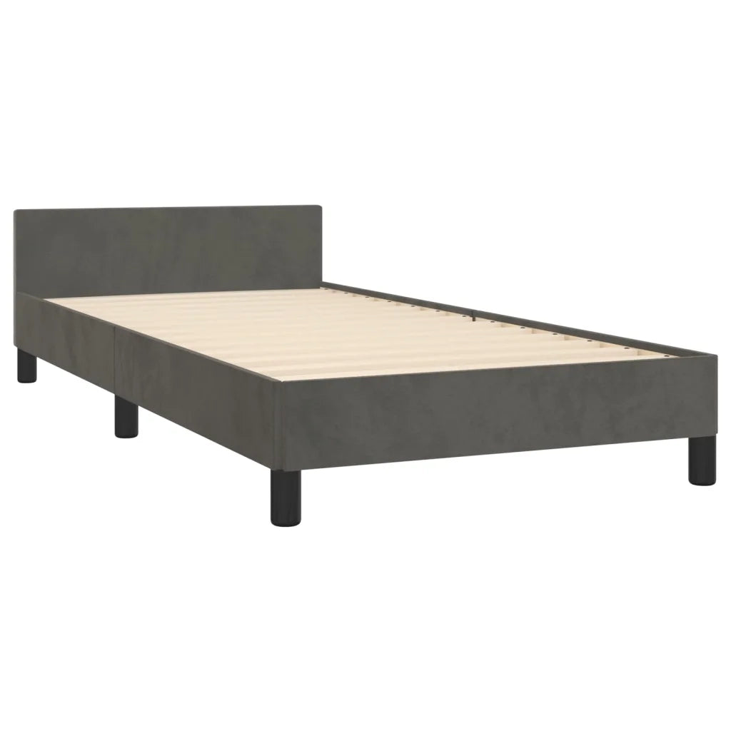 Giroletto senza Materasso Grigio Scuro 90x190 cm Velluto