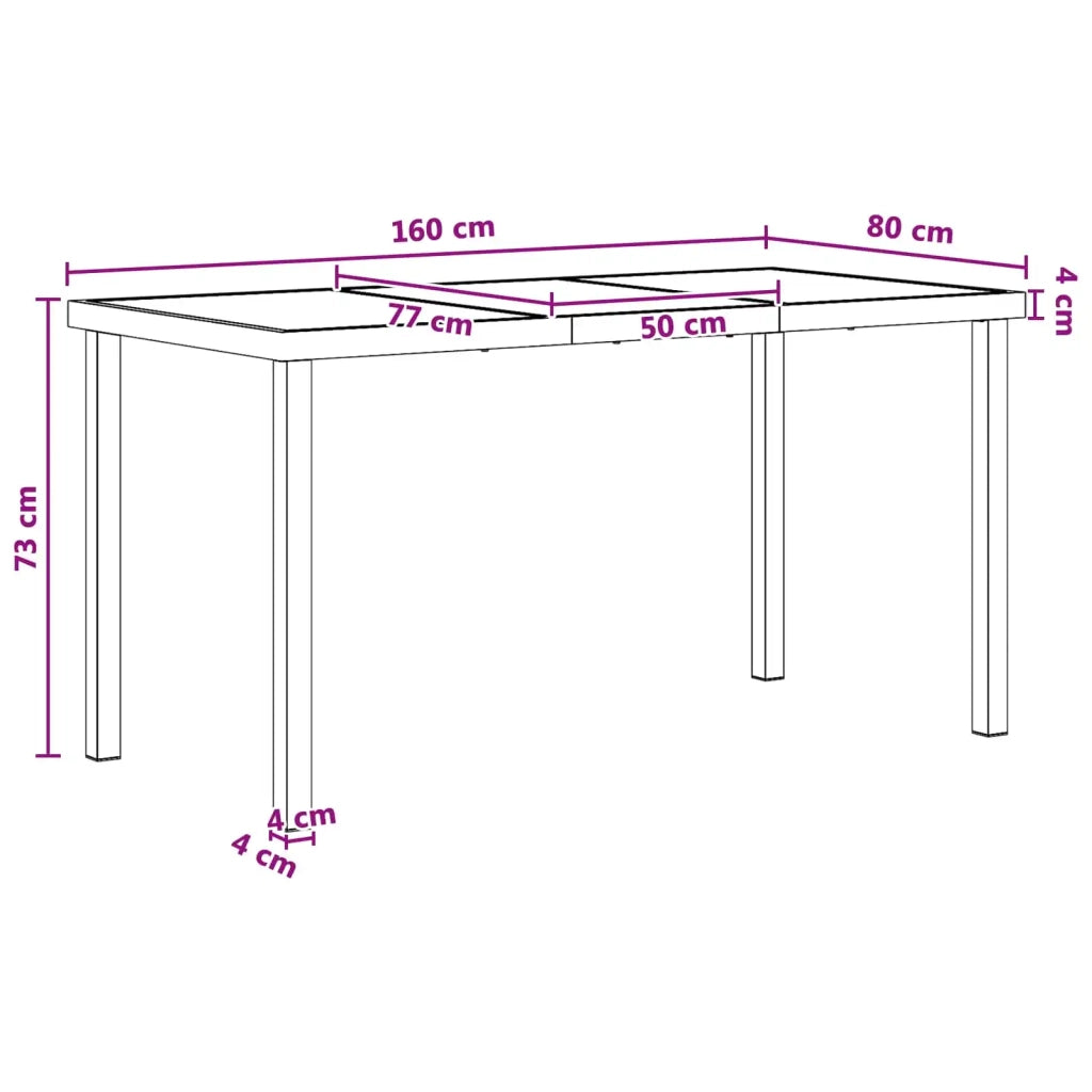 Set da Pranzo per Giardino 9 pcs Nero e antracite 3448905