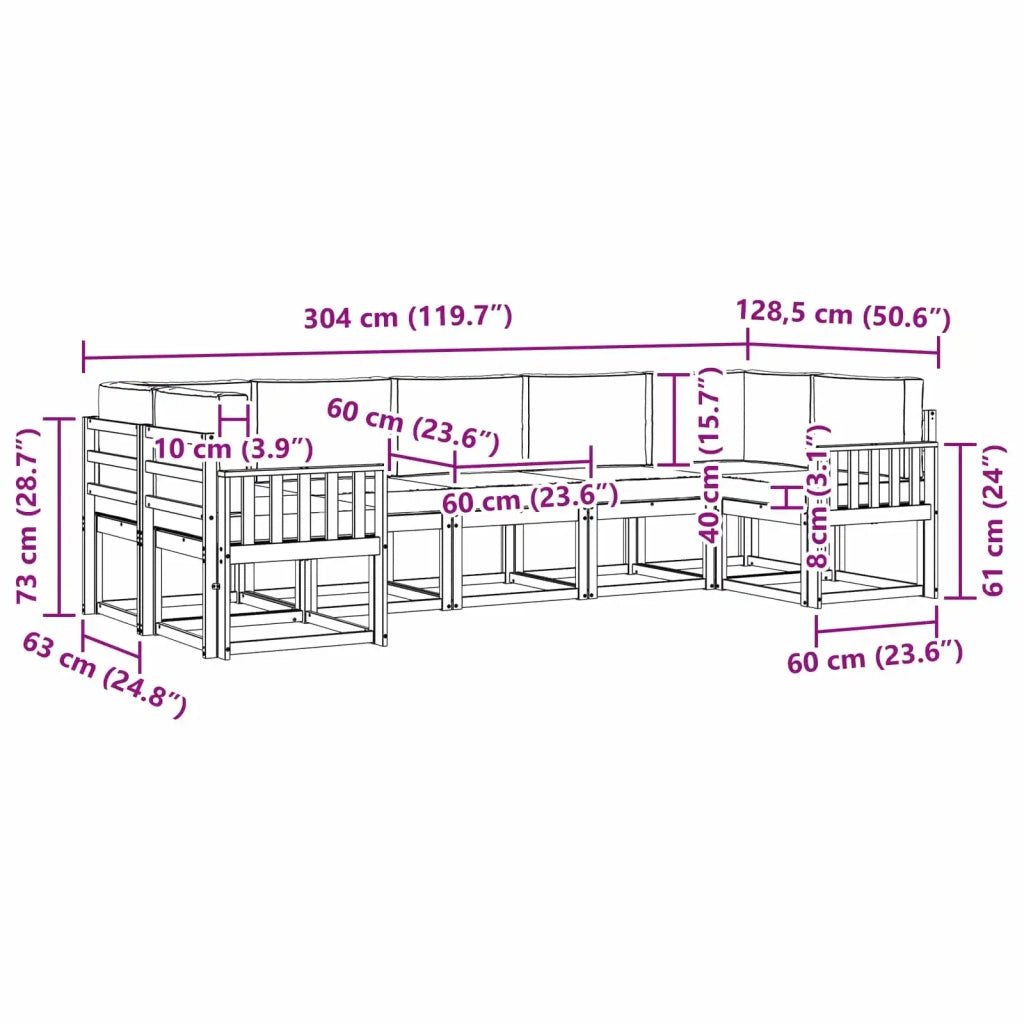 Set di divani da esterno 7 pz Bianco e Beige 3388152
