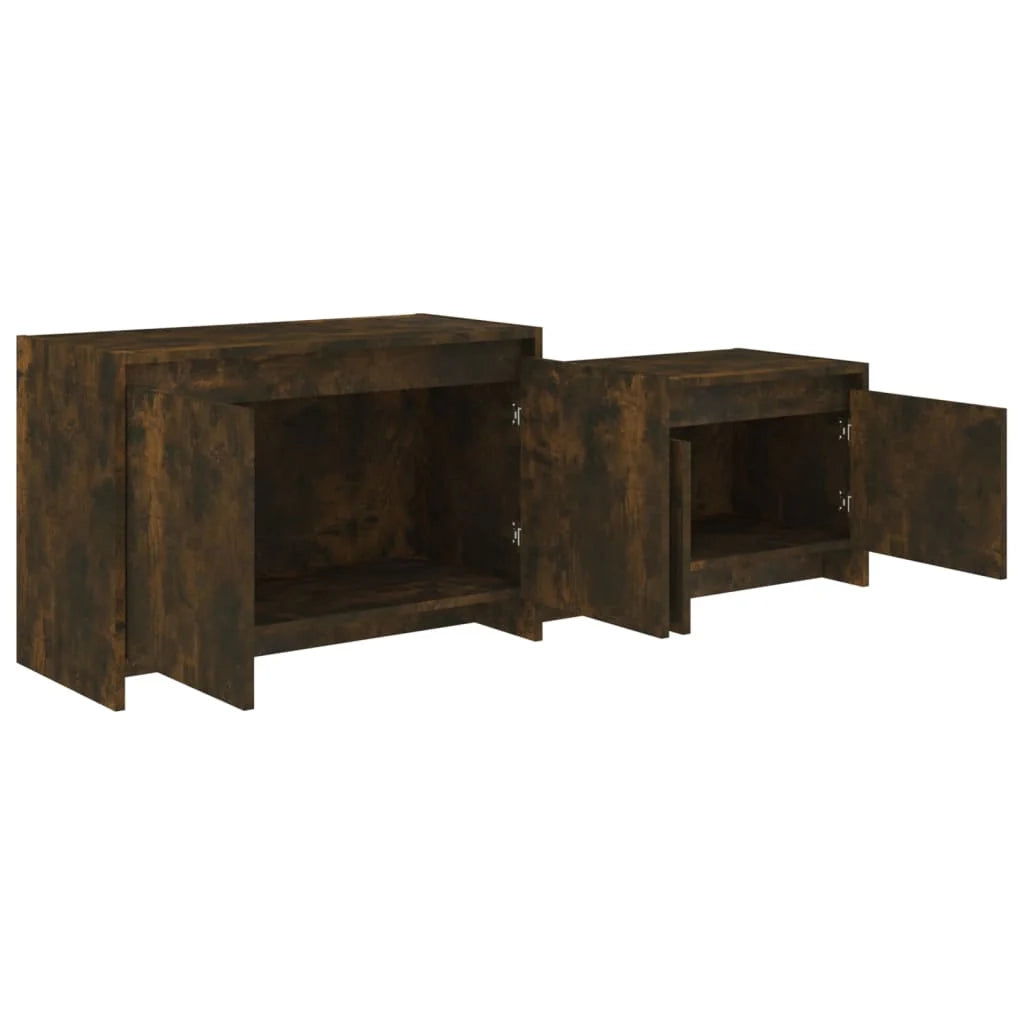 Mobile TV multimediale scaffale per televisione televisione buffet sala da pranzo soggiorno camera da letto rovere affumicato 146,5 x 35 x 50 cm derivati ​​del legno marrone 02_0027334