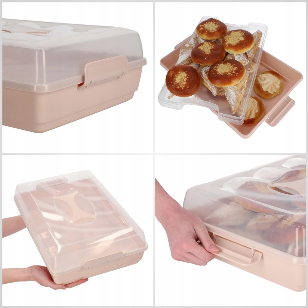 Contenitore in plastica KADAX per torte, pasticcini, scatola per torte, rettangolare, grande