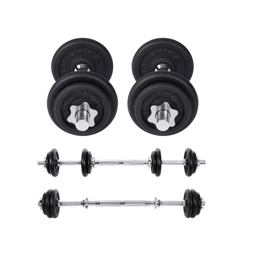 Set di manubri da 20 kg per allenamento con pesi con barra di estensione per uomini e donne bodybuilding aumento di massa fitness nero 12_0002029