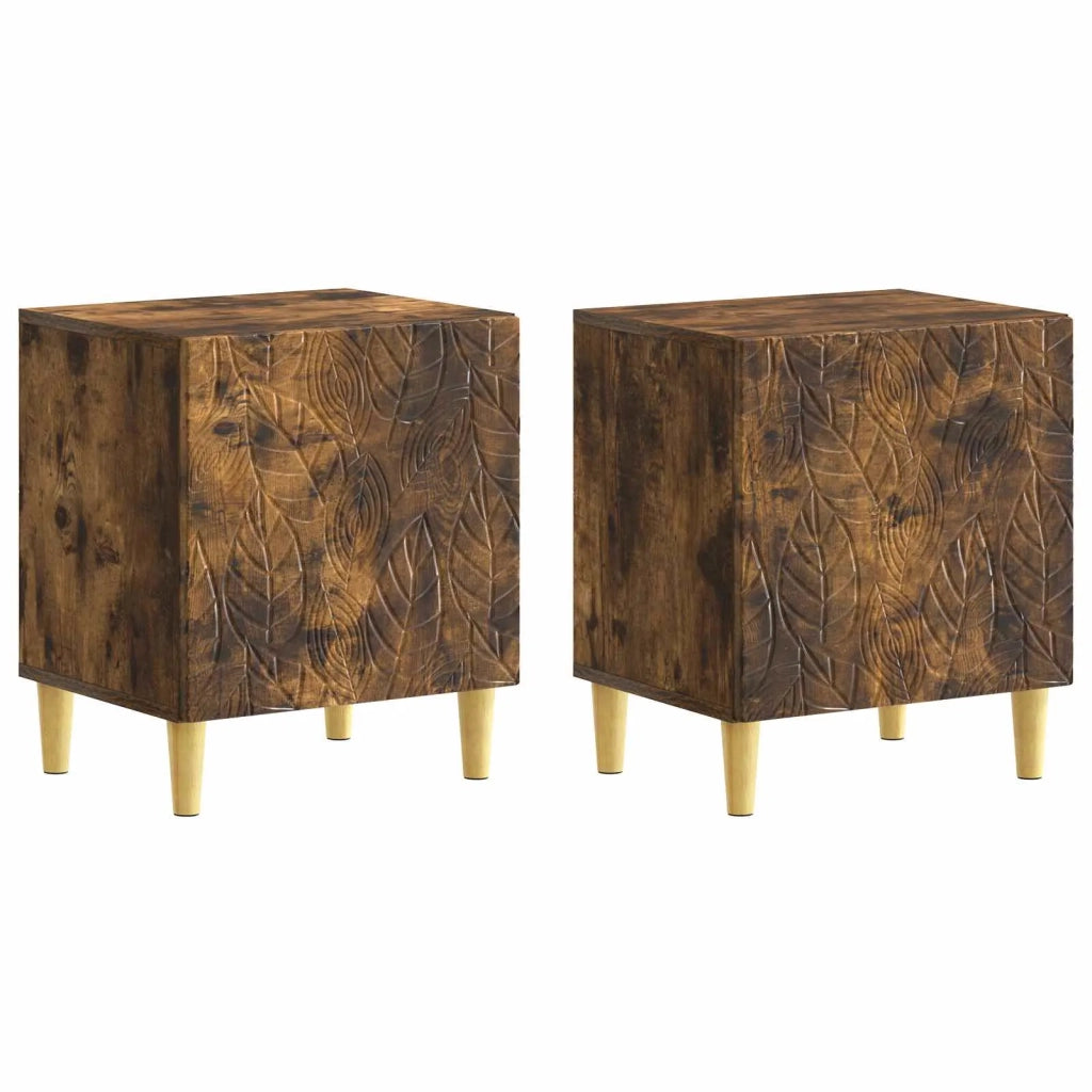 Comodino 2 pcs Rovere Fumo 43 x 34,5 x 50 cm 895036