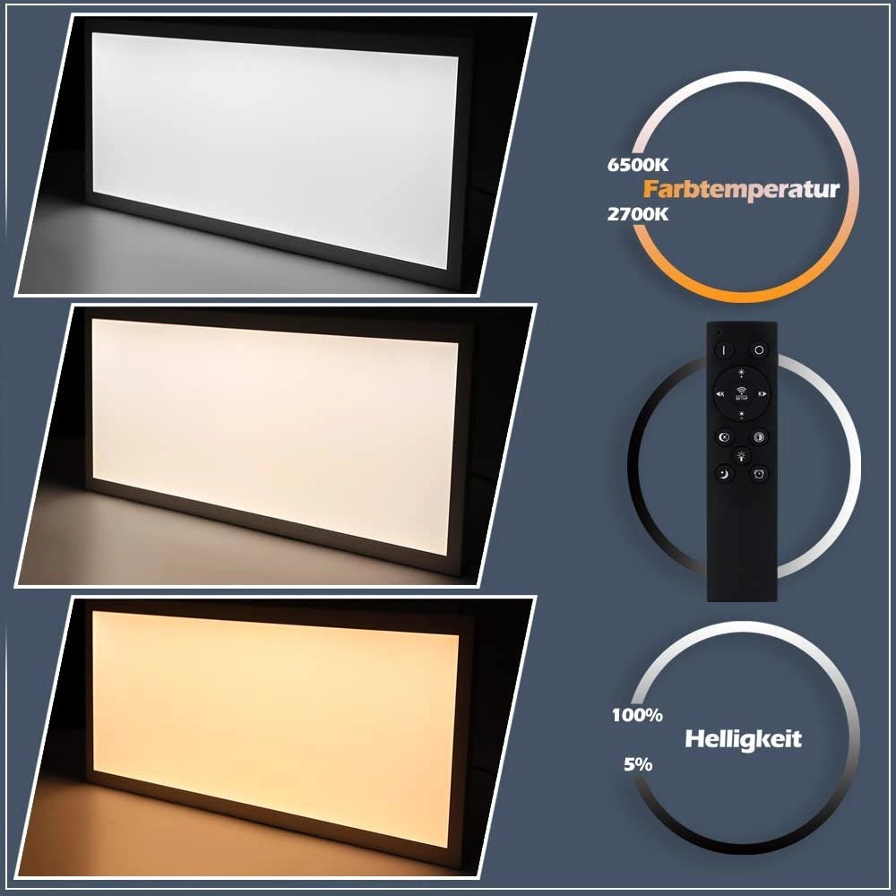 ZMH Lampada da soffitto plafoniera a pannello LED dimmerabile con telecomando