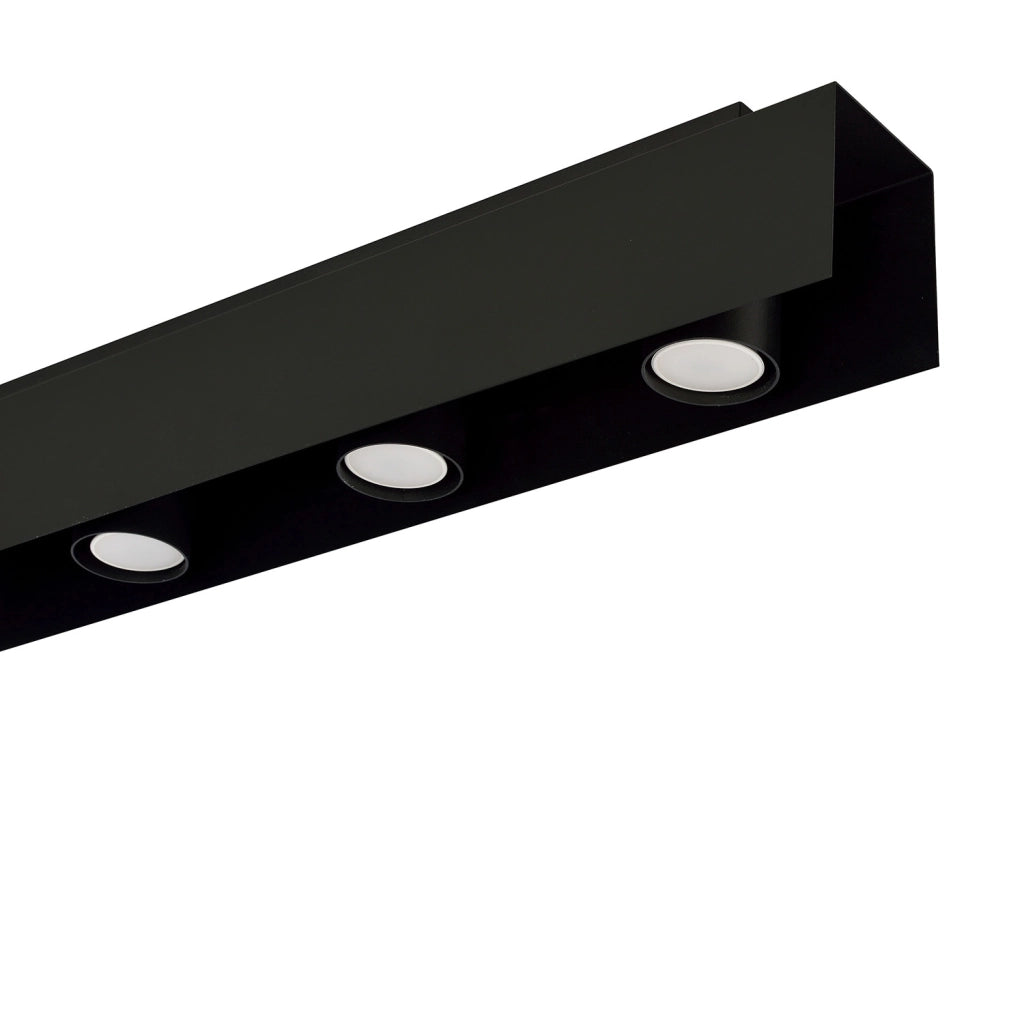 Plafoniera Moderna 3 Luci Persico In Acciaio Nero
