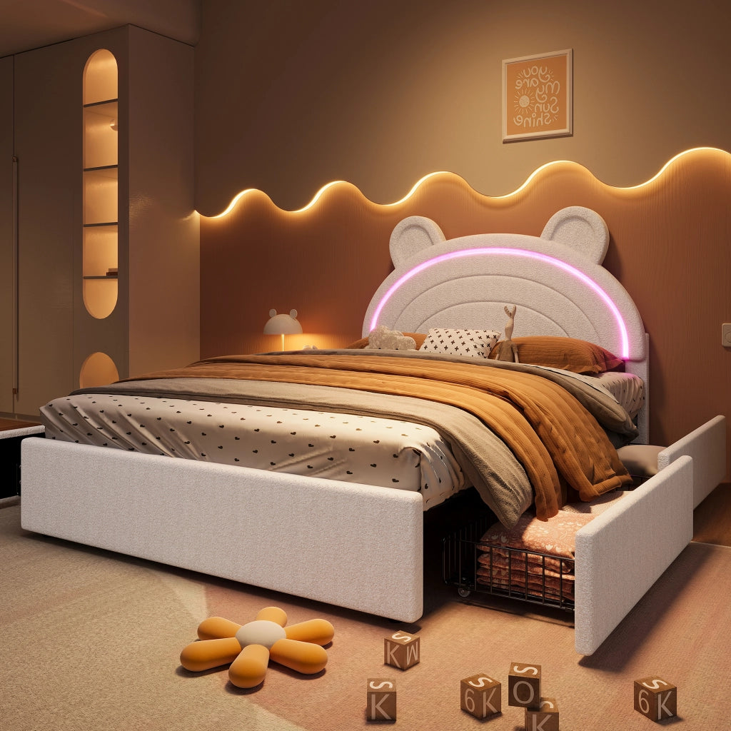 letto imbottito velluto beige 140 x 200 cm