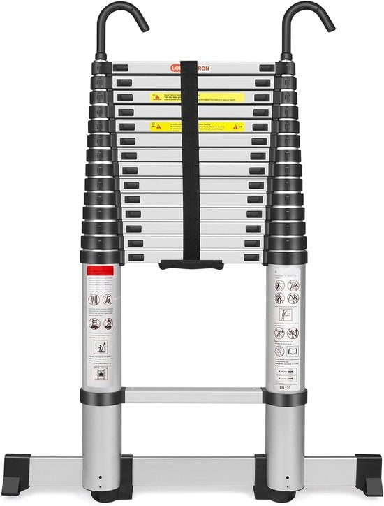 Scala Telescopica - Scala Telescopica a Volo - Altezza di Lavoro - Alluminio - Adatto per Uso Privato e Professionale - Scala Telescopica a Volo - Massimo Carico 150 kg