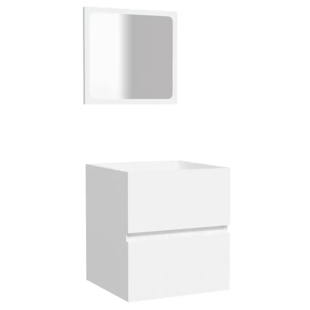 Mobile da Bagno | Armadio da bagno con Specchio Bianco in Legno Multistrato