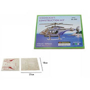 Trade Shop - Puzzle 3d Legno Elicottero Modellino Modellismo Collezione Gioco Bambini 07337 -
