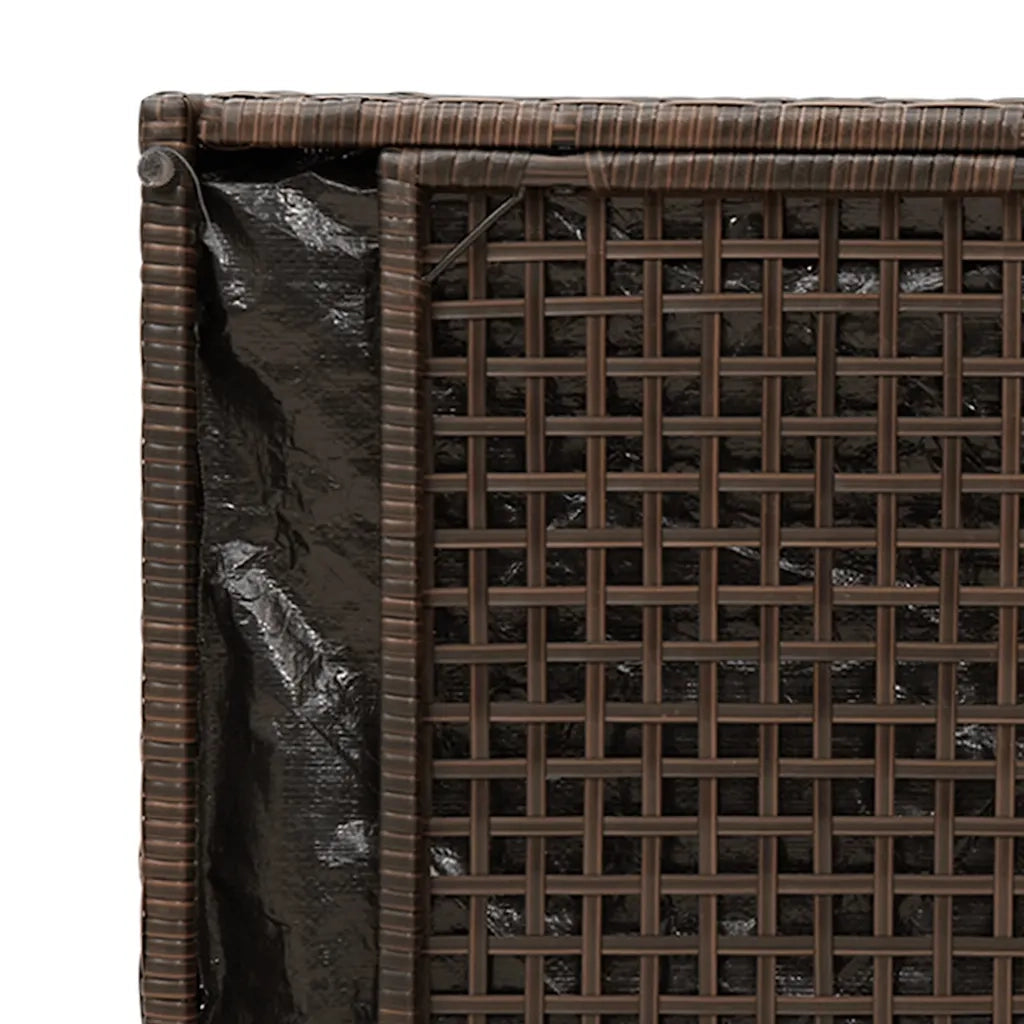Cassapanca da Esterno con Cuscino Marrone 100 cm in Polyrattan 4104066