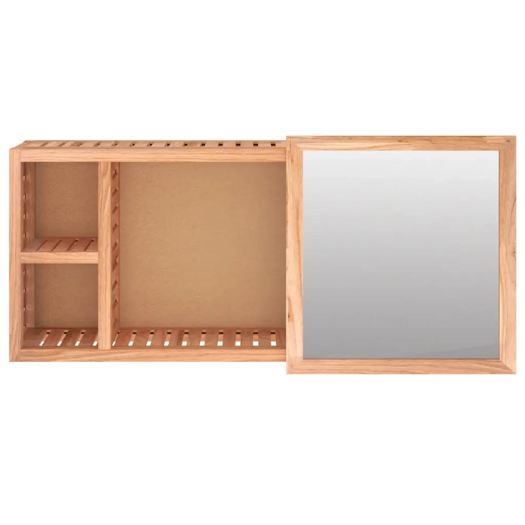 Armadietto a Specchio 80x17x34 cm in Legno Massello di Noce 350368