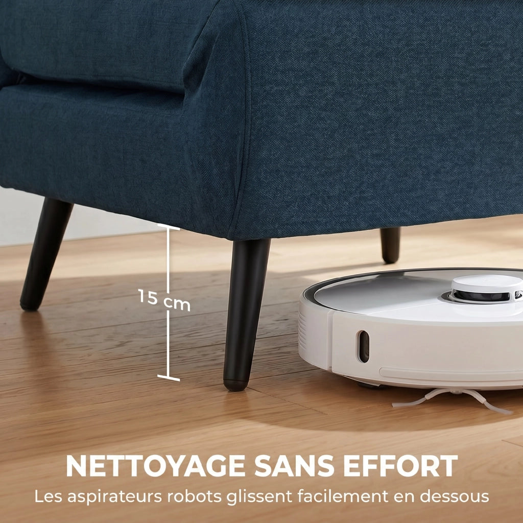 Poltrona letto clic-clac 1 posto ¨C Xylo ¨C Blu con schienale regolabile e cuscino