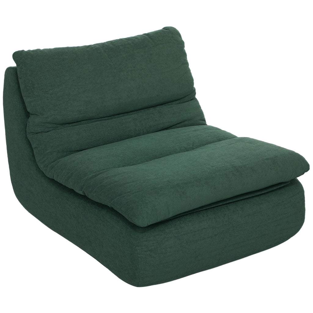 Sedia da Terra Moderna Imbottita in Tessuto Velluto Verde ¨C Zephmum ¨C 82x103x75 cm