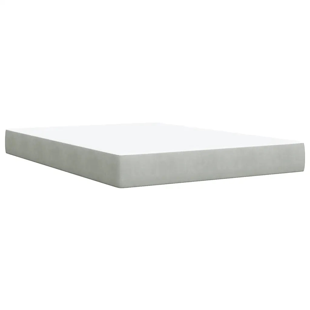 Giroletto a Molle con Materasso Grigio Chiaro 140x190cm Velluto 3288600