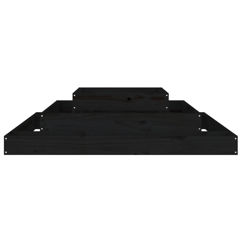 Fioriera | Cassetta per fiori | Vaso Nera 110x110x27 cm in Legno Massello di Pino