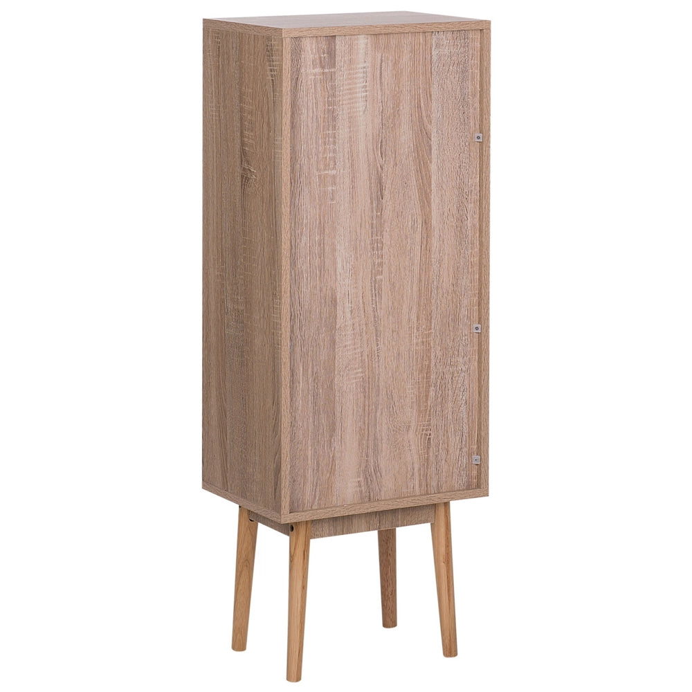 Cassettiera in legno chiaro con design scandinavo a 5 cassetti in legno bianco e grigio