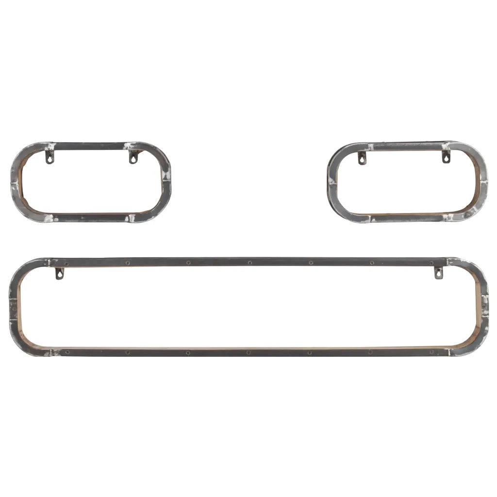 Set Mensole da Parete 3 pz in Legno Massello di Mango cod mxl 57235