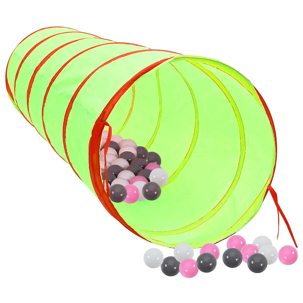 Tunnel da Gioco per Bambini 250 Palline Verde 175 cm Poliestere 3107759
