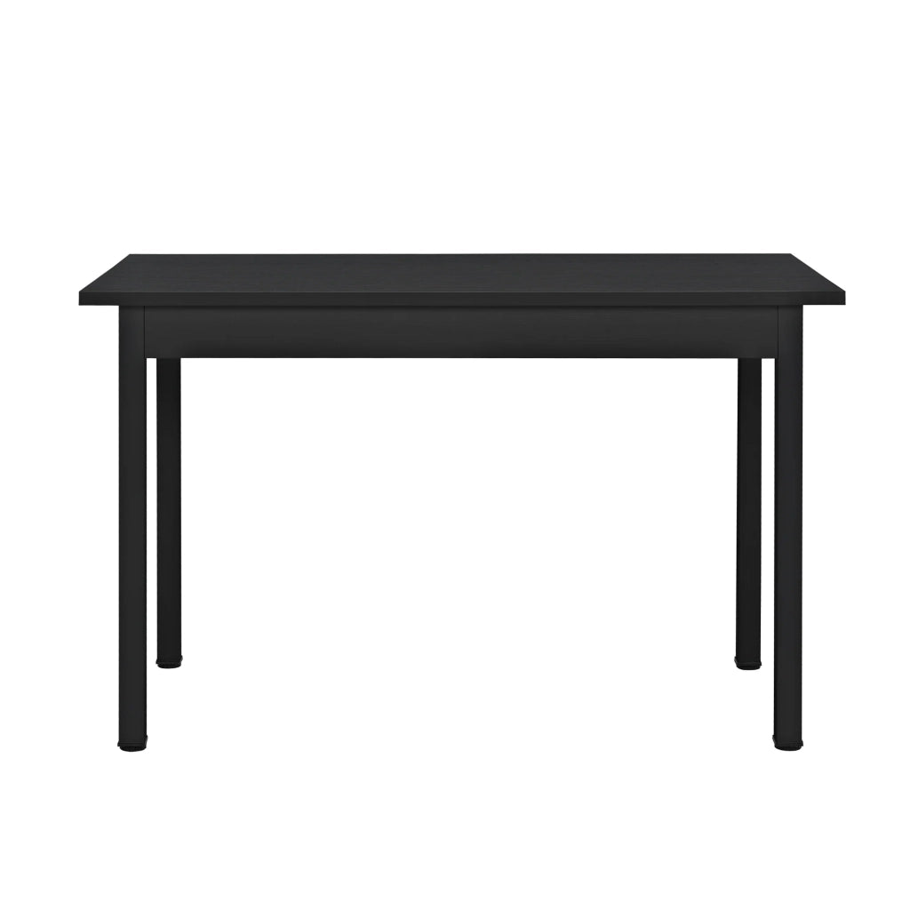 Tavolo da pranzo cucina 120 cm con 4 sedie imbottite nere 03_0003981