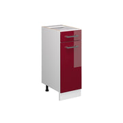 Mobiletto base per cucina R-Line Rosso lucido/Bianco 30 cm senza piano di lavoro Vicco